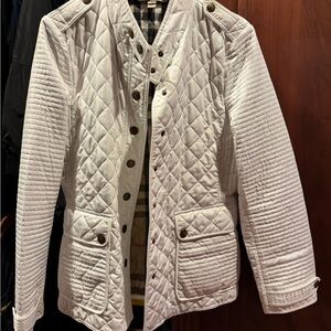 Burberry White Quilted Jacket